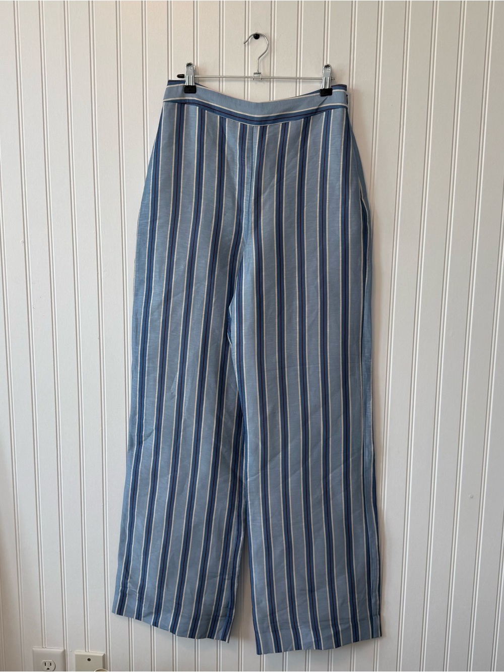 Sezane Trousers Linen Silk Stripe New with Tags